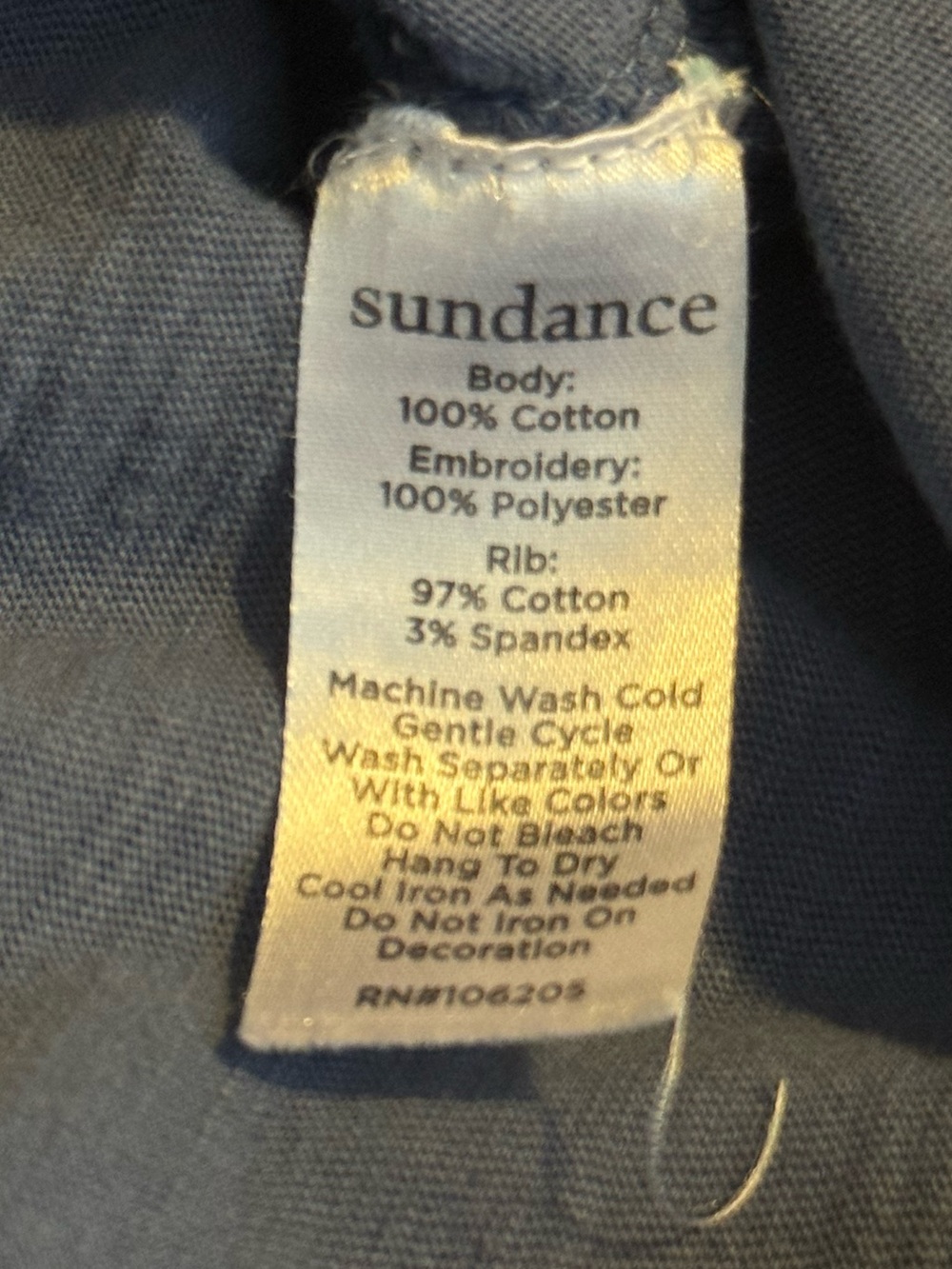 Sundance Blue Floral Embroidered Long Sleeve Henley Size Large - Picture 9 of 10